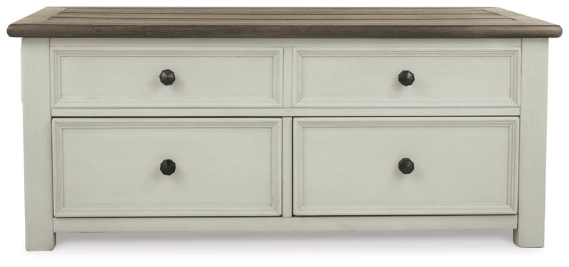 Bolanburg - Lift Top Cocktail Table - White / Brown / Beige