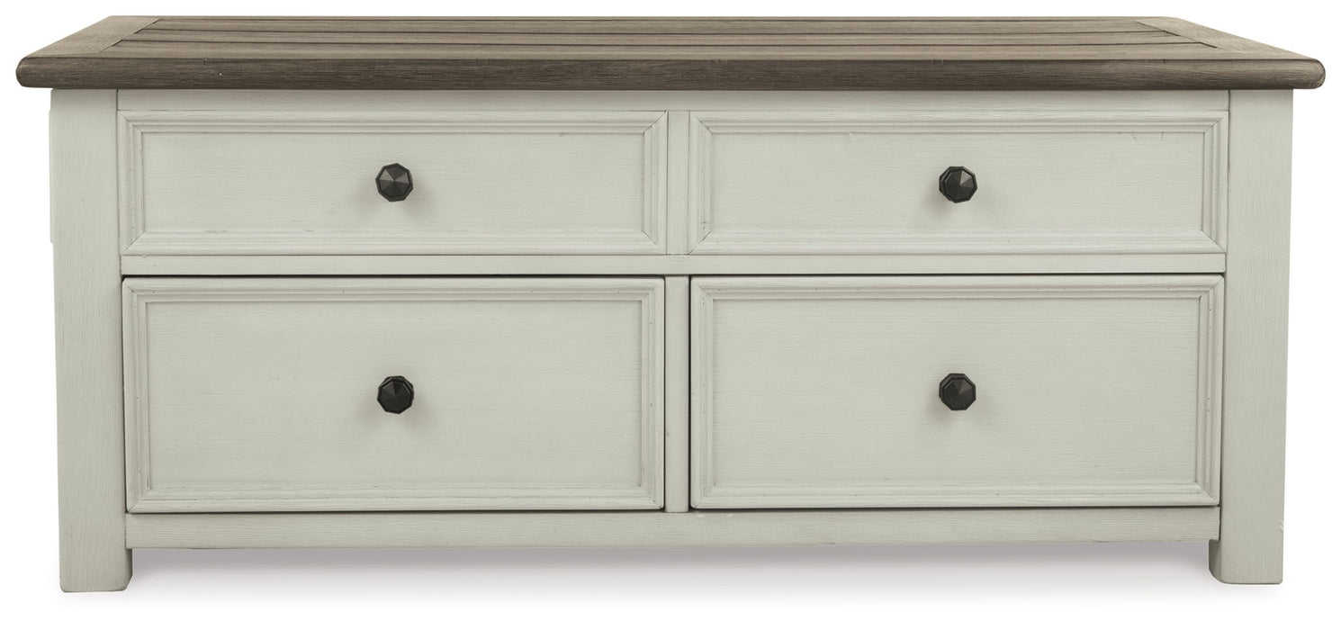 Bolanburg - Lift Top Cocktail Table - White / Brown / Beige