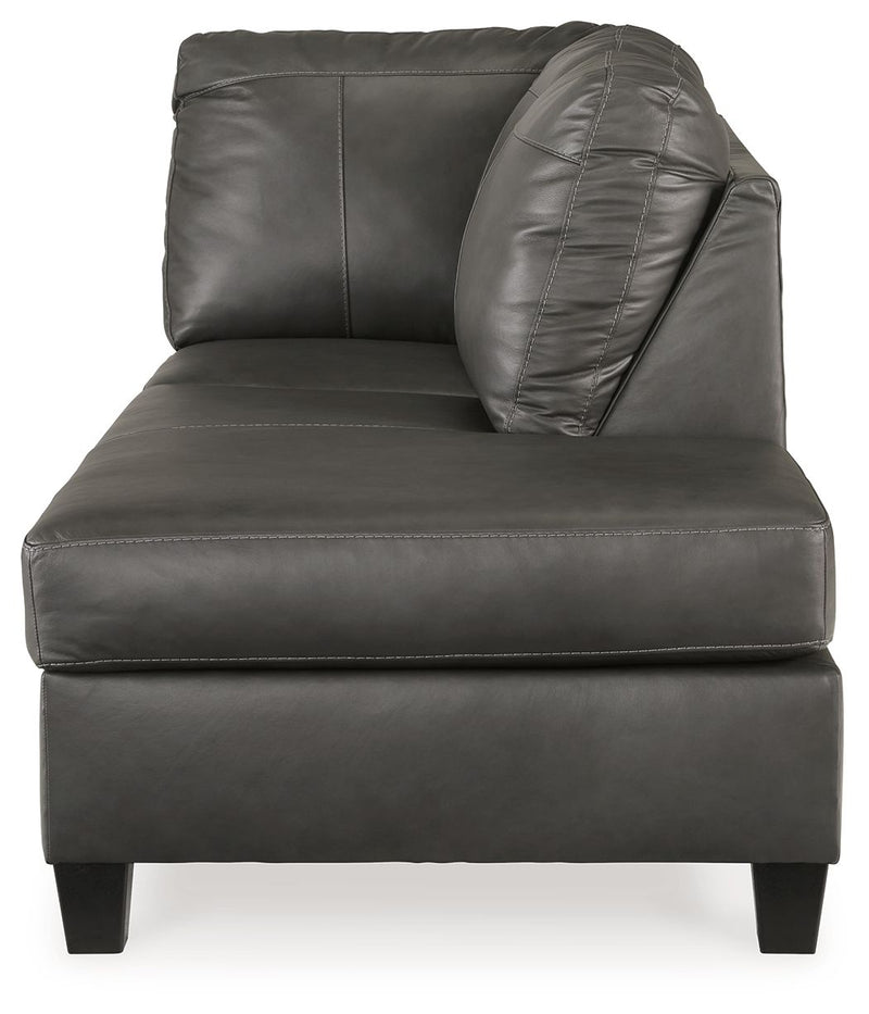 Valderno - Raf Corner Chaise - Leather Match - Fog