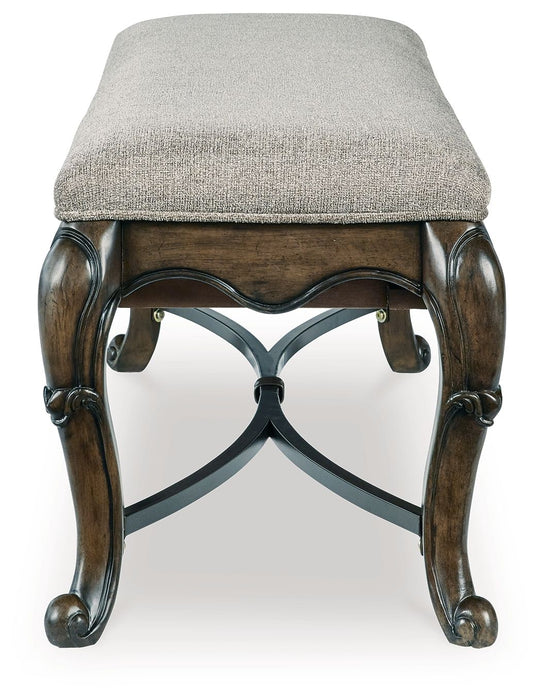 Maylee - Upholstered Storage Bench - Dark Brown