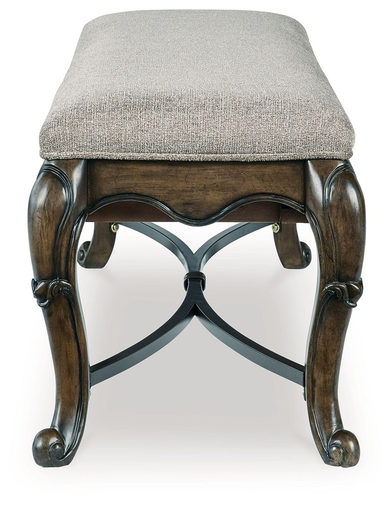 Maylee - 11 Pc. - Dining Extension Table, 4 Side Chairs, 2 Arm Chairs, Storage Bench, Buffet And Hutch - Dark Brown