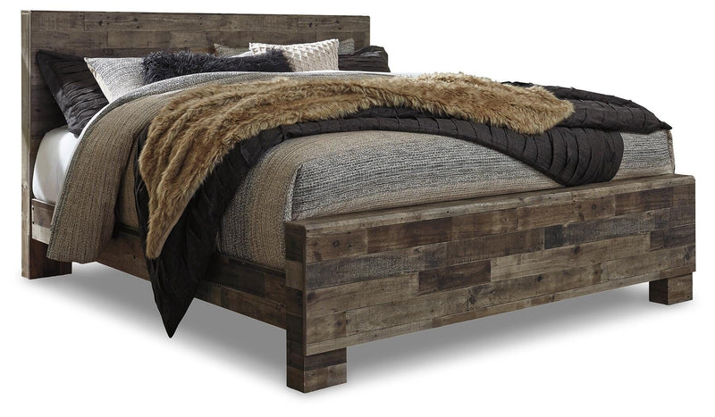 Derekson - King Panel Bed - Multi Gray - Wood