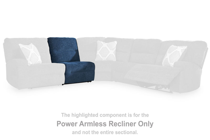 Acklen Place - Power Armless Recliner With Adj Headrest - Navy