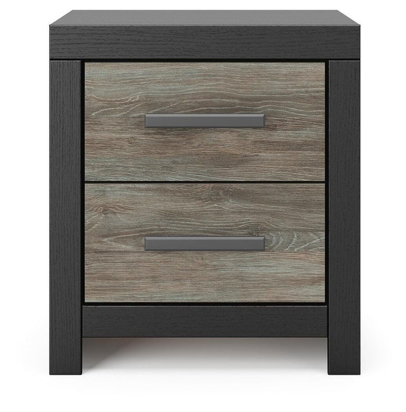Broachmyn - Two Drawer Night Stand - Black / Gray - Wood