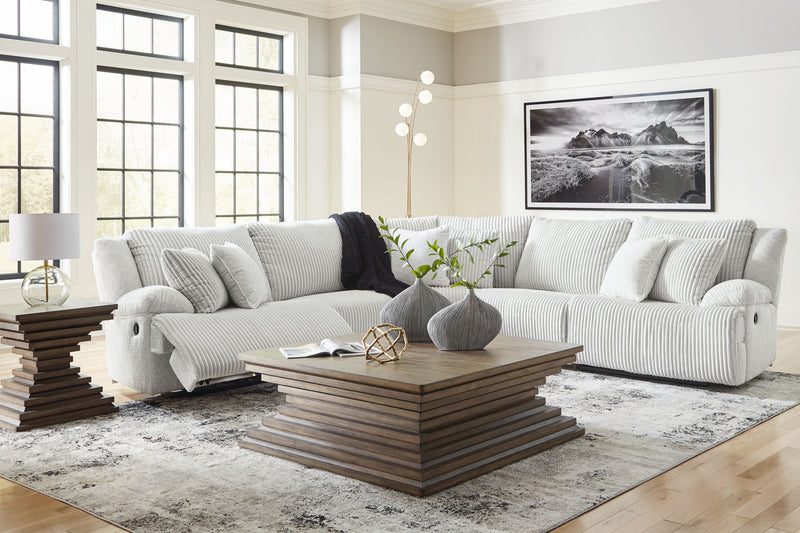 Top Tier - 5-Piece Reclining Sectional - Fabric - Alloy