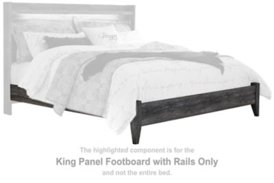 Baystorm - King Panel Footboard w/Rails - Gray