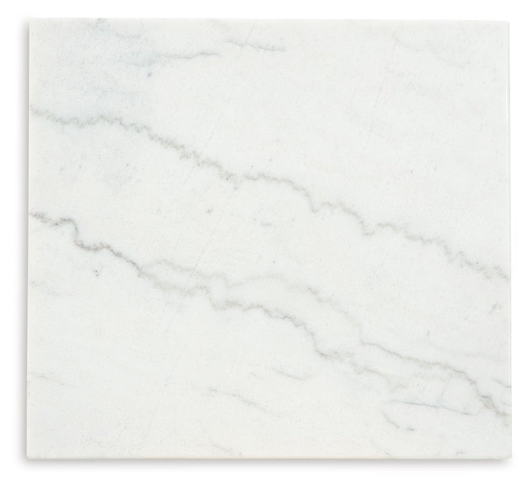 Burkhaus - Rectangular End Table - White / Dark Brown