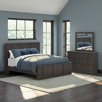 Shaehartin - Queen Panel Rails - Dark Brown