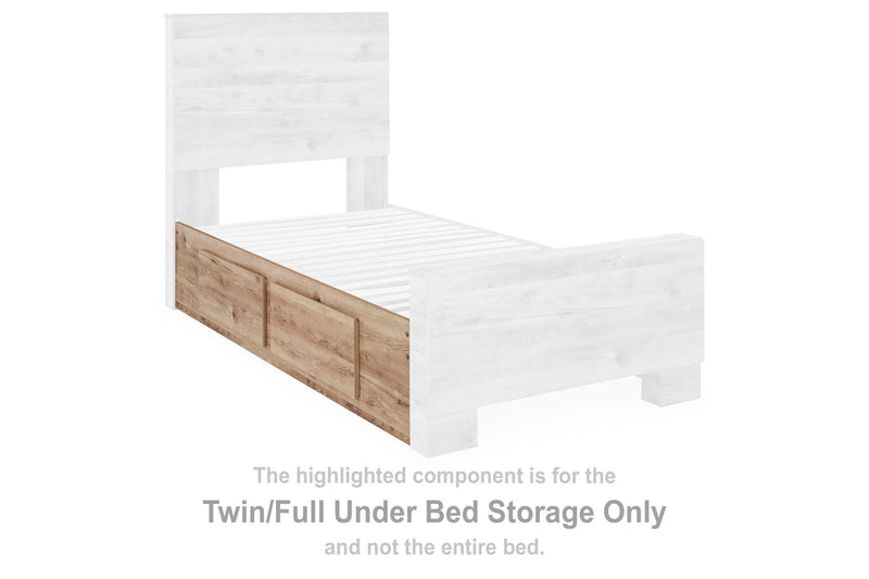 Hyanna - Twin/Full Under Bed Storage - Tan Brown - Wood