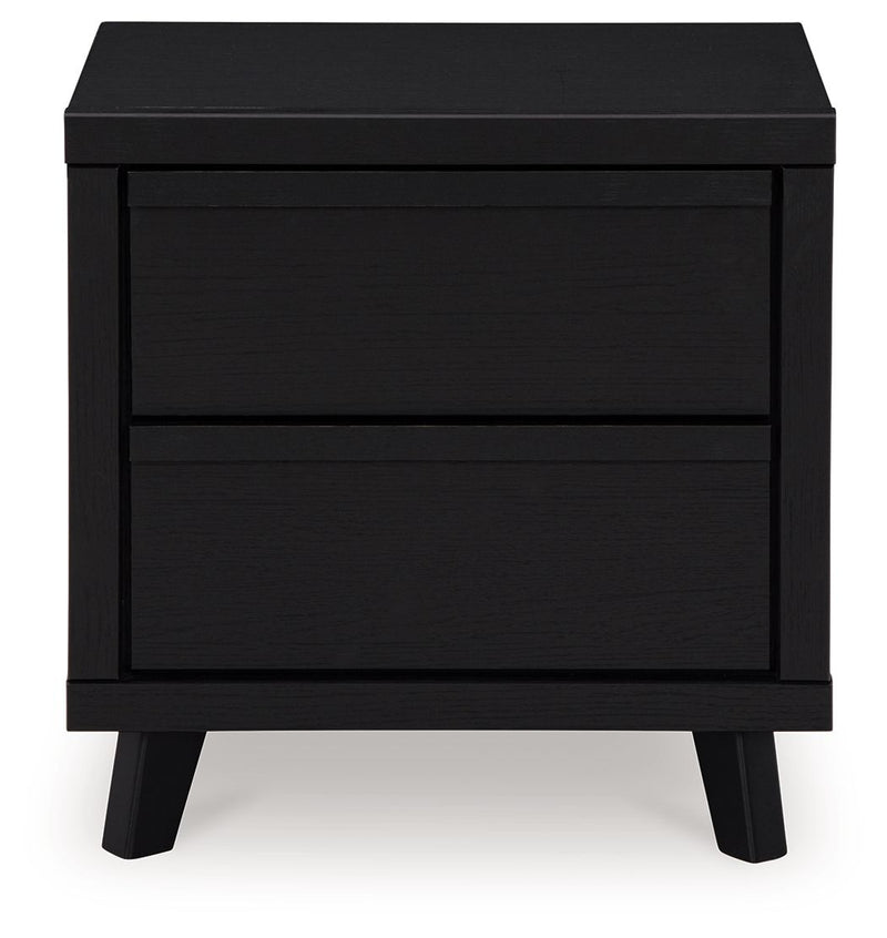 Danziar - Two Drawer Night Stand - Black