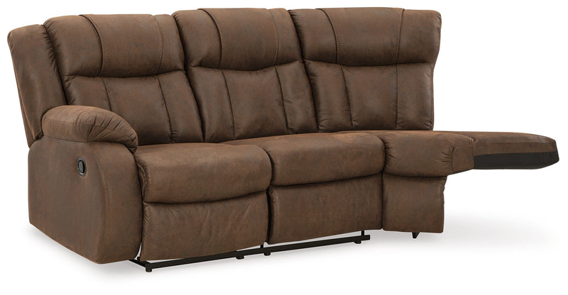 Trail Boys - Laf Reclining Loveseat - Faux Leather - Walnut