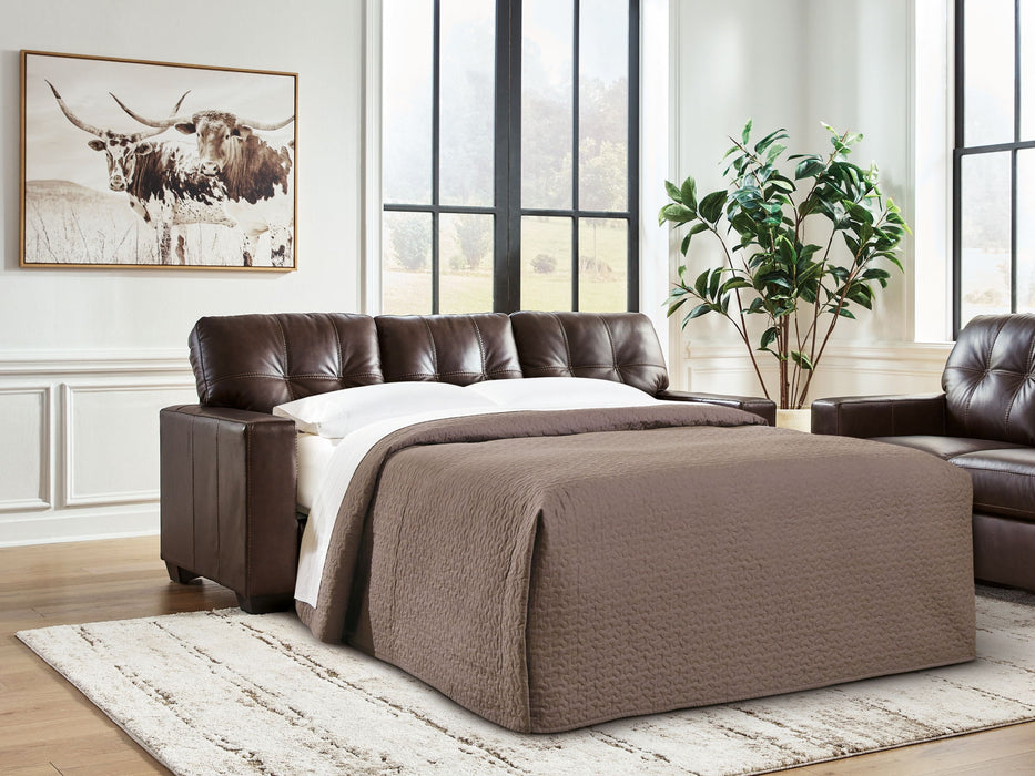 Santorine - Queen Sofa Sleeper - Leather Match - Dark Brown