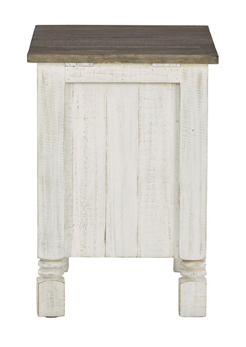 Havalance - Chair Side End Table - White / Gray