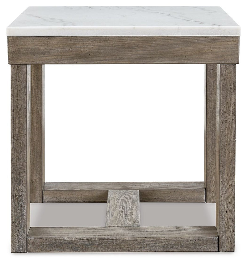 Loyaska - Square End Table - Brown / Ivory