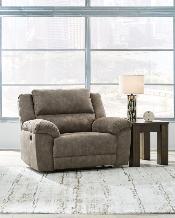 Laresview - Zero Wall Wide Seat Recliner - Faux Leather - Fossil