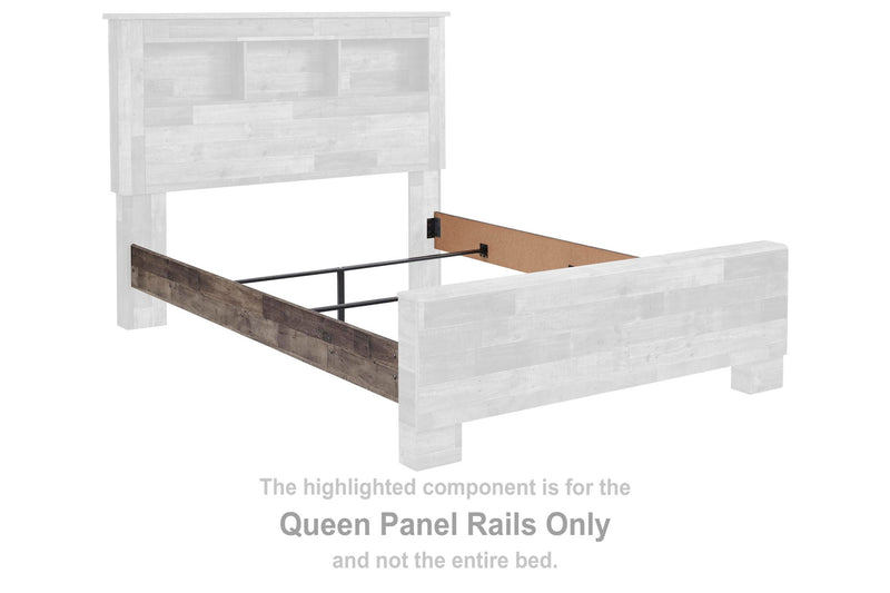 Derekson - Queen Panel Rails - Multi Gray - Wood