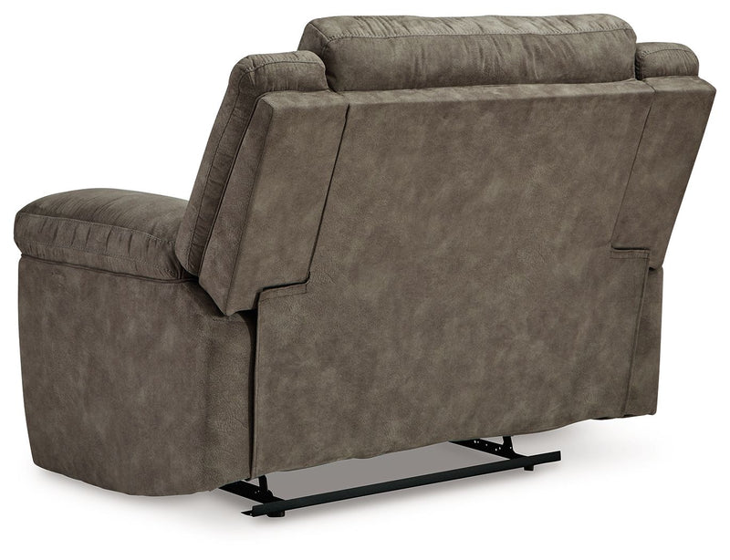 Laresview - Zero Wall Wide Seat Recliner - Faux Leather - Fossil