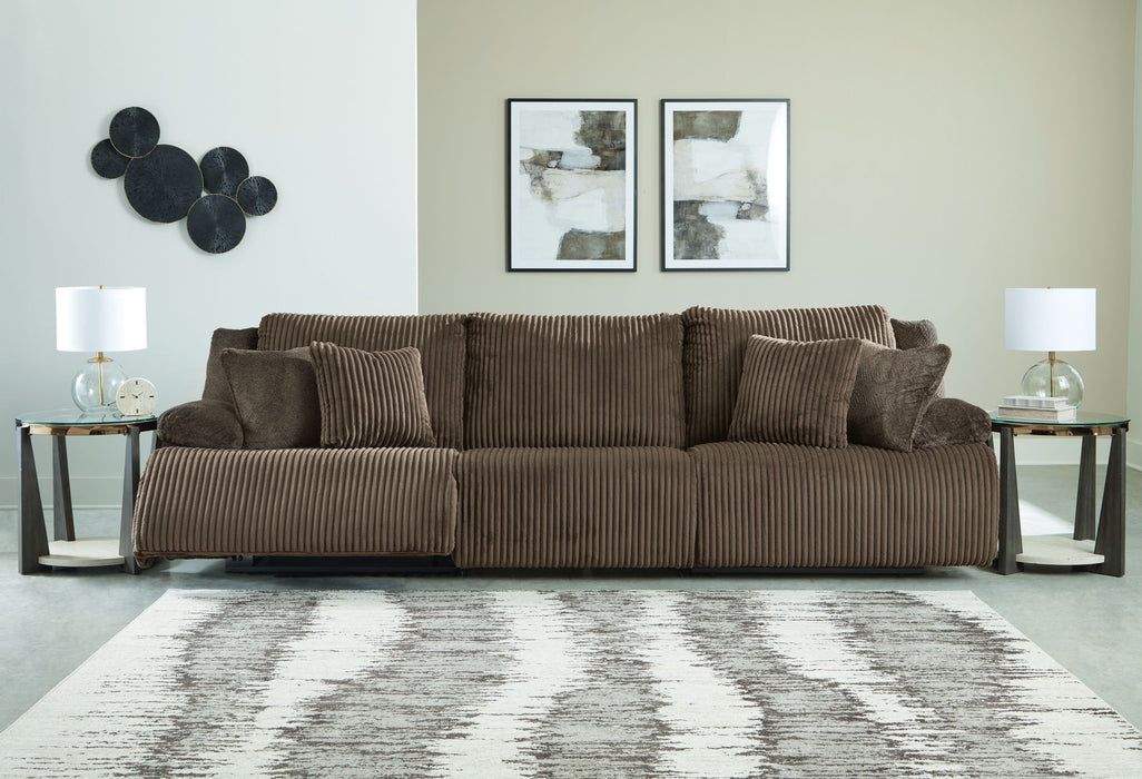 Top Tier - 3-Piece Sectional Reclining Sofa - Chocolate