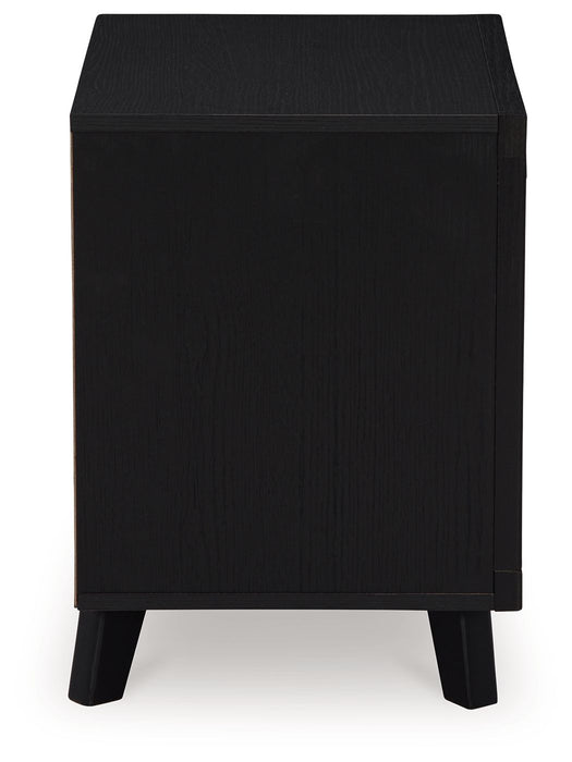 Danziar - Two Drawer Night Stand - Black