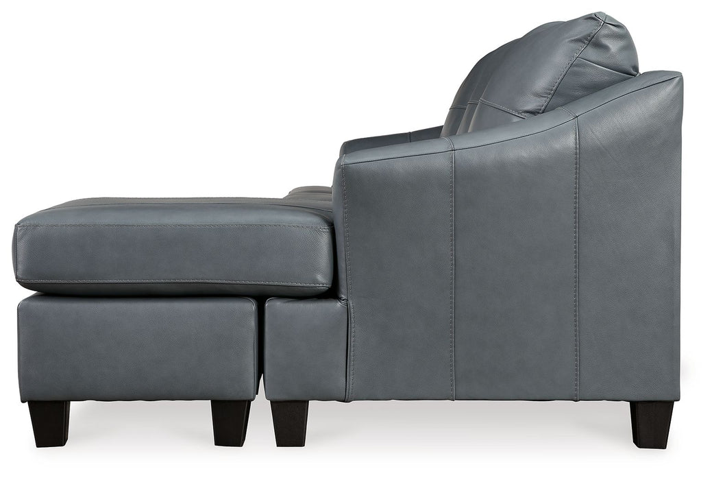 Genoa - Sofa Chaise - Leather Match - Steel