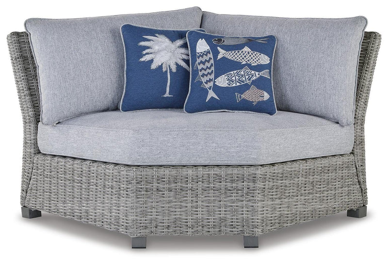 Naples Beach - Corner with Cushion  - Light Gray