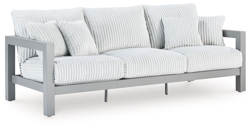 Hurley Park - 4 Pc. - Outdoor Sofa, 2 Lounge Chairs And Coffee Table - Gray