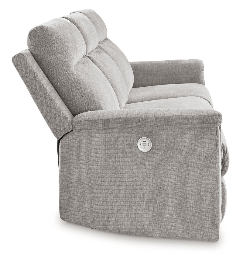 Barnsana - Power Reclining Sofa - Fabric - Ash