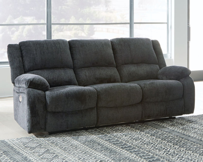 Draycoll - Reclining Power Sofa - Fabric - Slate