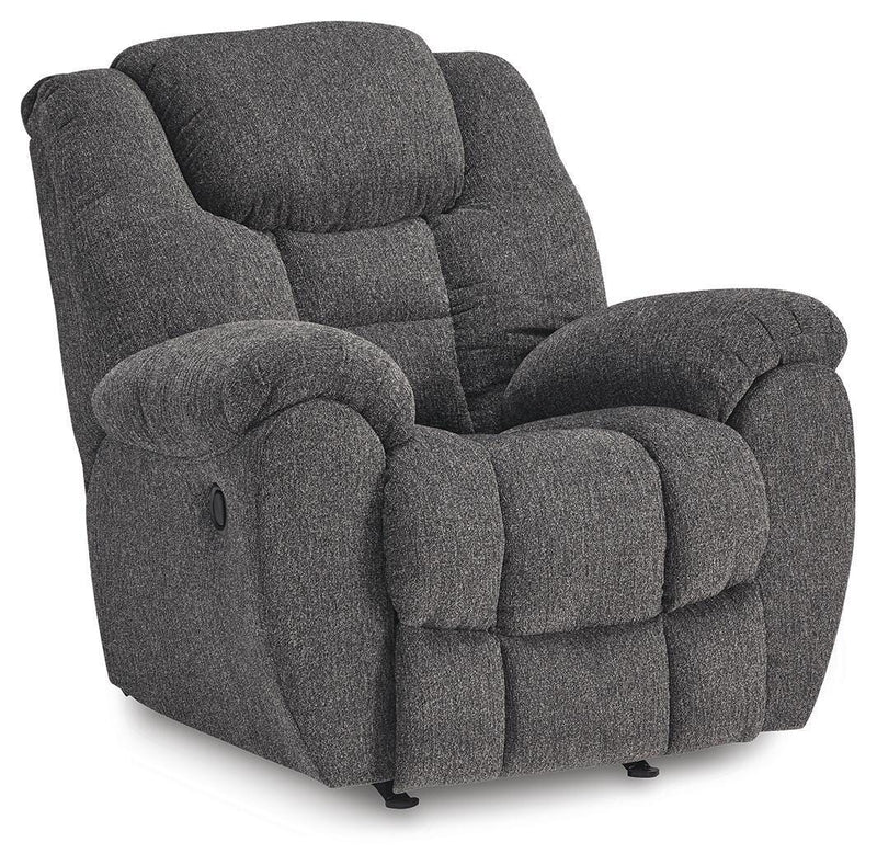 Foreside - Rocker Recliner - Charcoal - Next-Gen Nuvella