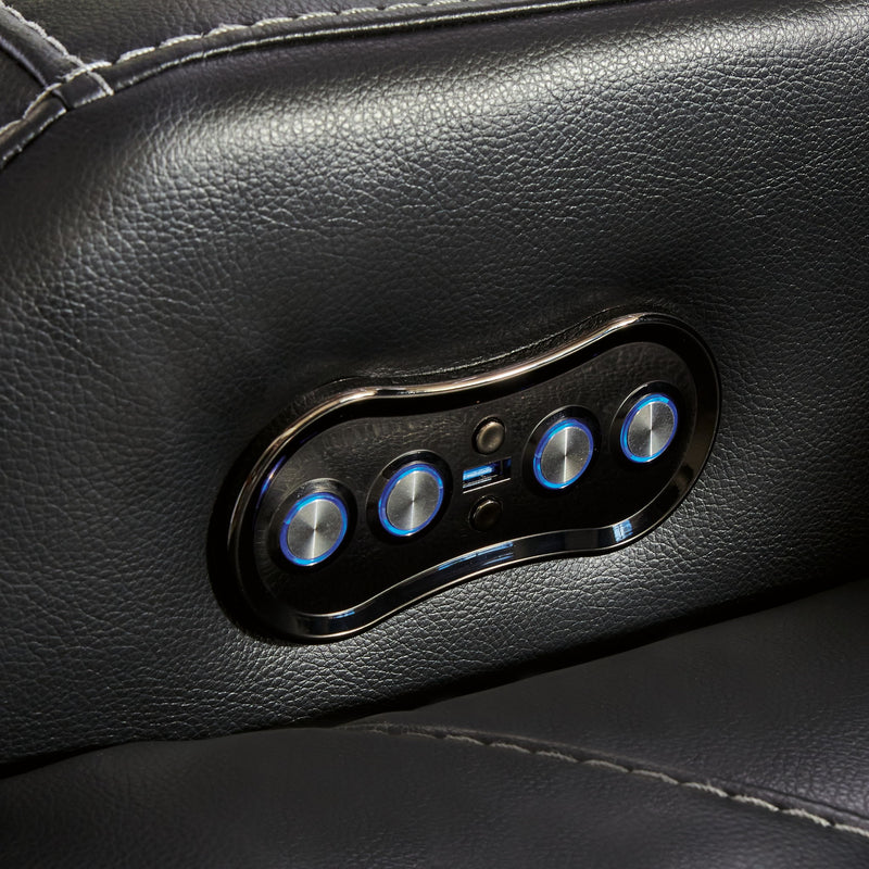 Caveman Den - Power Reclining Sofa With Adj Headrest - Midnight