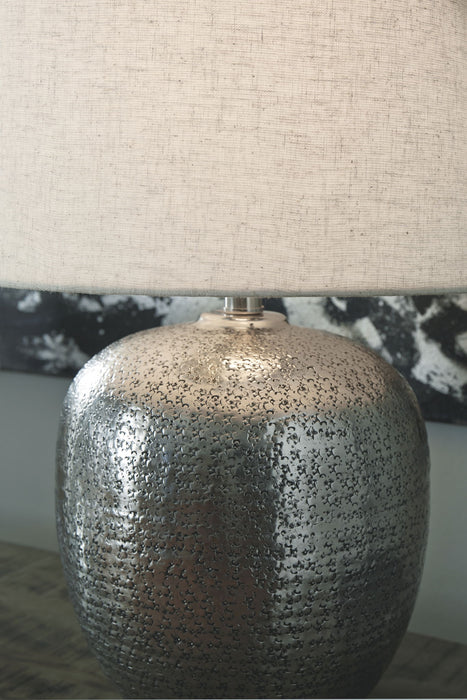 Magalie - Metal Table Lamp  - Antique Silver Finish