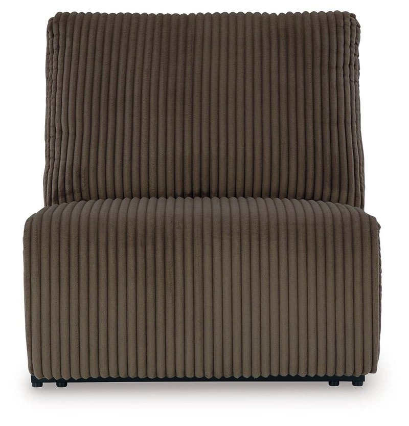 Top Tier - Armless Recliner - Fabric - Chocolate