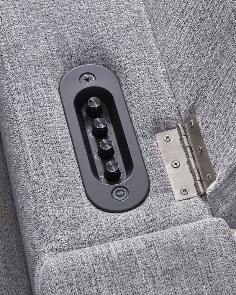 Pineland - Glider Power Recliner With Audio System - Pewter