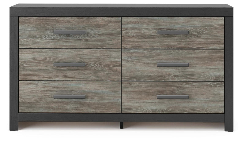 Broachmyn - Six Drawer Dresser - Black / Gray - Wood