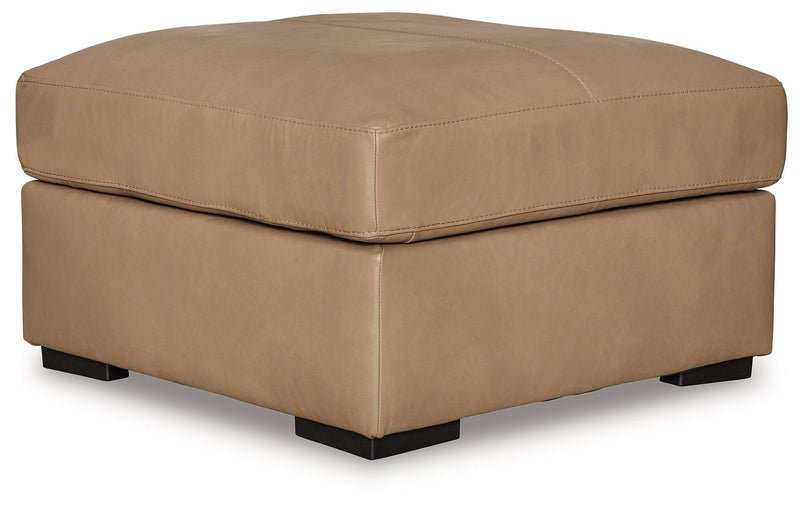 Bandon - Oversized Accent Ottoman - Leather Match - Toffee