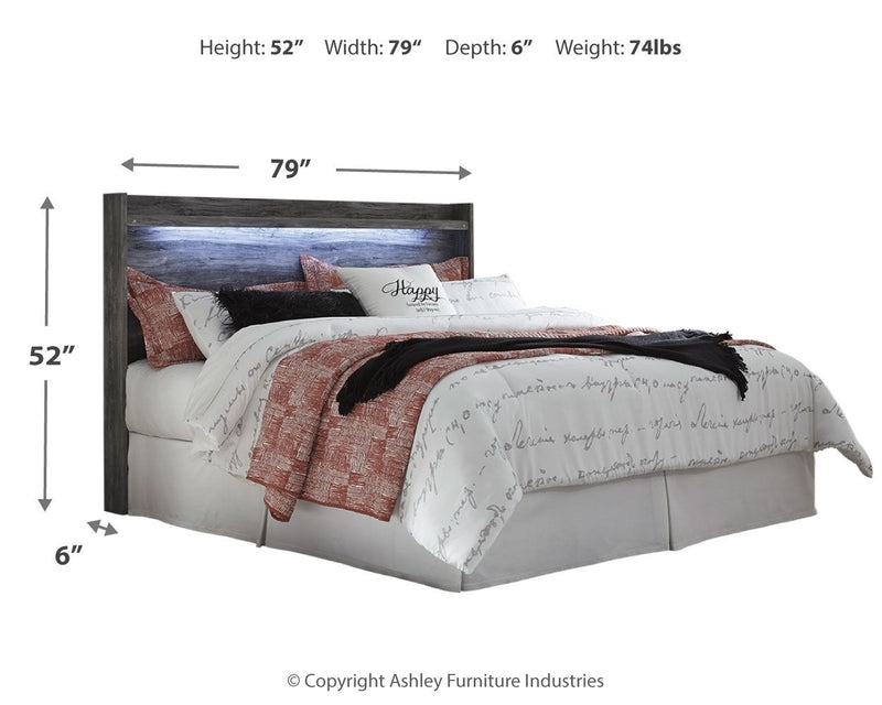 Baystorm - King Panel Headboard - Gray