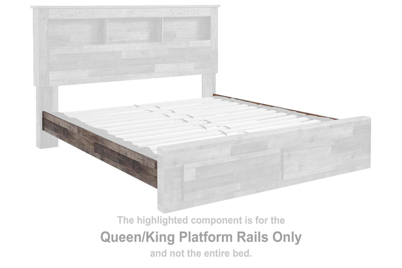 Derekson - Queen/King Platform Rails - Multi Gray - Wood