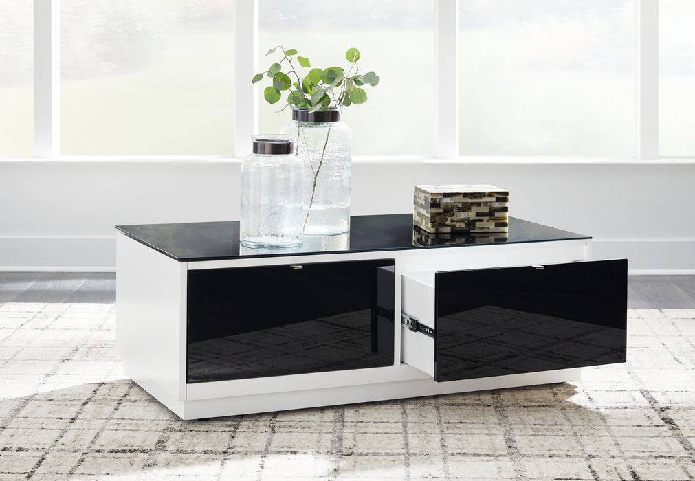Gardoni - Rectangular Cocktail Table - White / Black