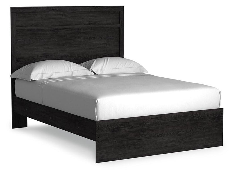 Belachime - Full Panel Bed - Charcoal - Wood