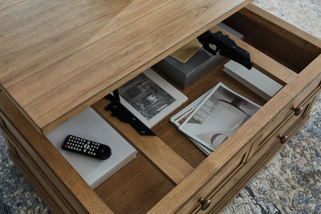 Sharlance - Lift Top Cocktail Table - Light Brown