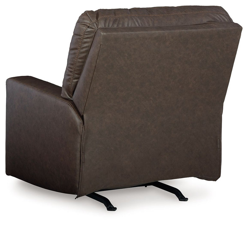 Barlin Mills - Rocker Recliner - Faux Leather - Umber
