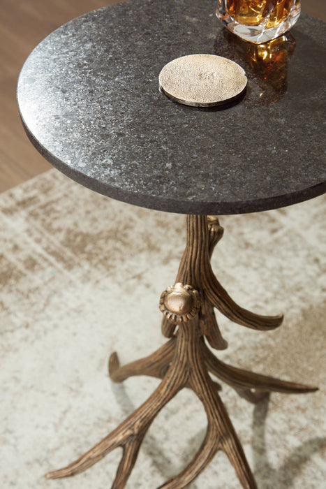 Lemkins - Accent Table - Black / Antique Gold Finish