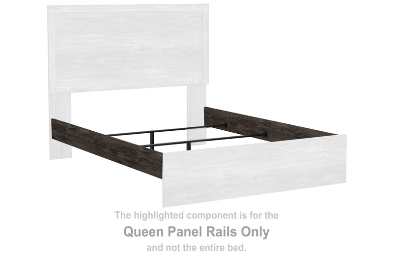Ralinksi - Queen Panel Rails - Gray - Wood