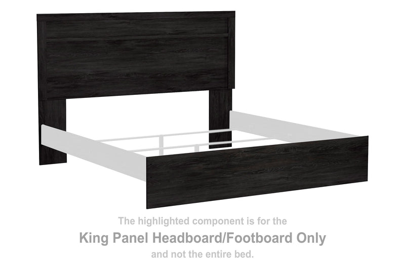 Belachime - King Panel Headboard/Footboard - Charcoal - Wood