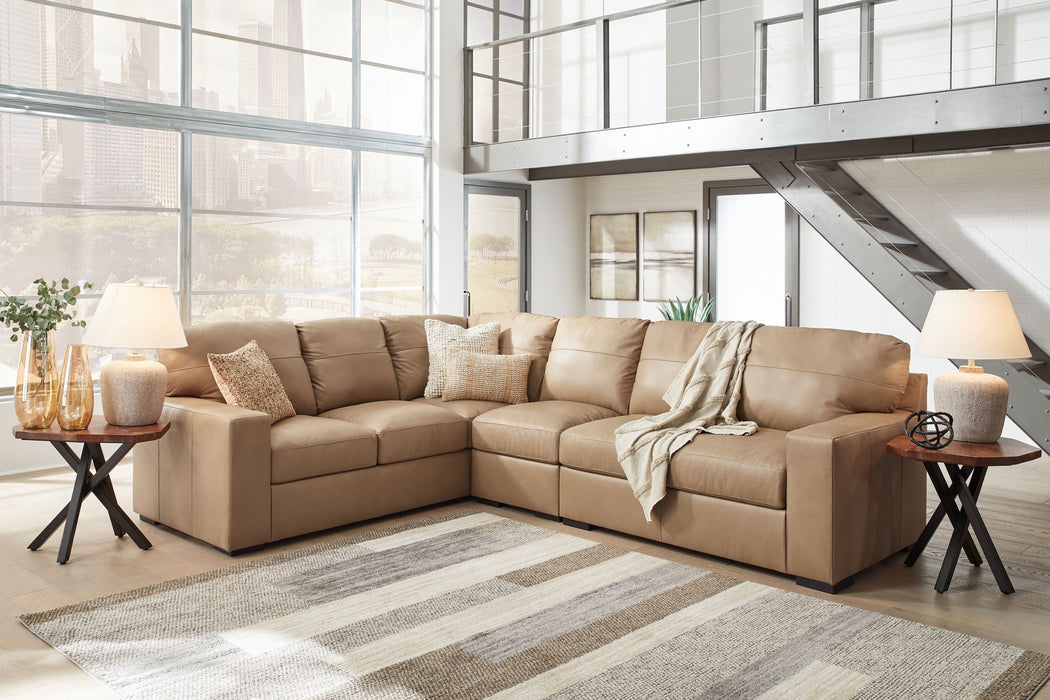 Bandon - 3-Piece Sectional With Raf Loveseat - Leather Match - Toffee