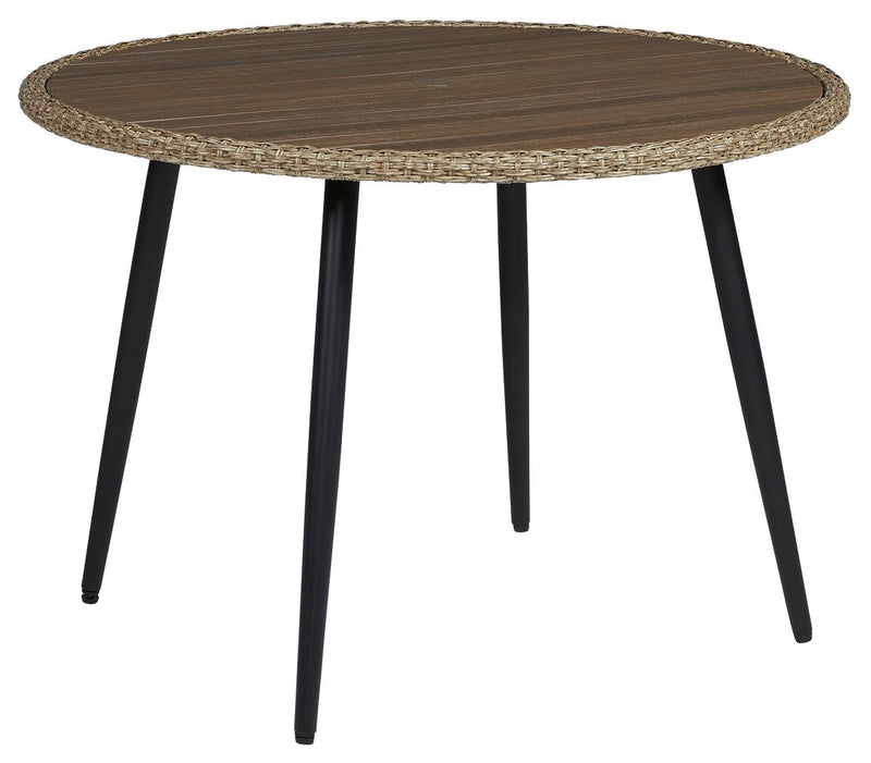 Amaris - Round Dining Table - Brown / Black