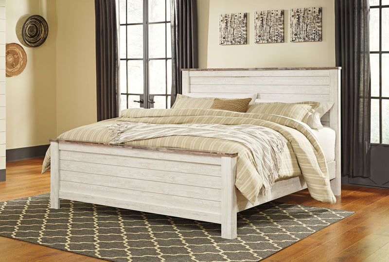 Willowton - King/Cal King Panel Headboard - Whitewash