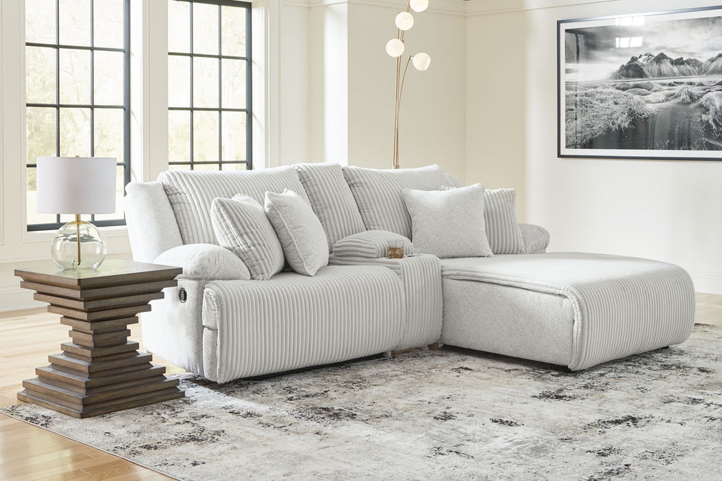 Top Tier - 3-Piece Reclining Sectional Sofa With Raf Chaise - Fabric - Alloy