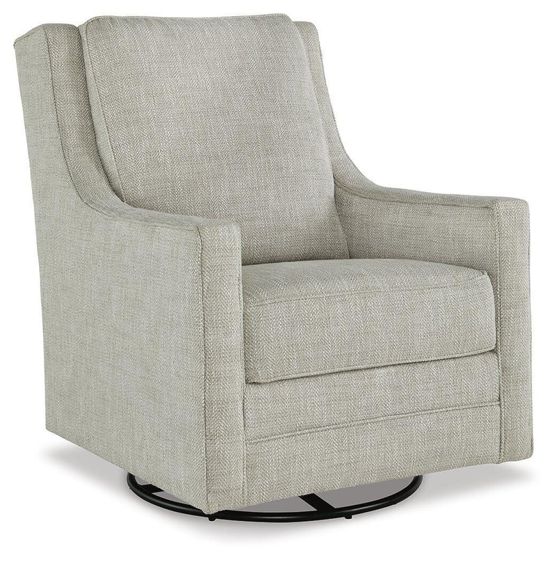 Kambria - Swivel Glider Accent Chair - Fog - Fabric