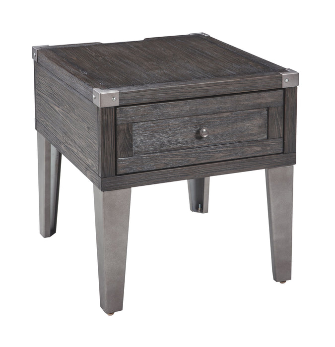 Todoe - Rectangular End Table - Dark Gray